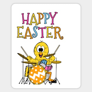 Drummer Easter Chick Playing Drums Magnet